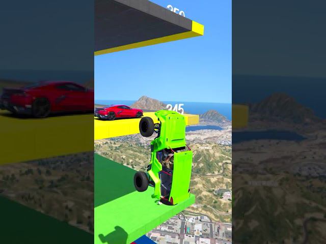 КАК ВЫСОКО В НЕБО УЛЕТИТ ЧИТ ТАЧКА С ОГРОМНОГО ТРАМПЛИНА? ПРЫЖКИ В ВЫСОТУ ГТА 5! #shorts смотреть онлайн