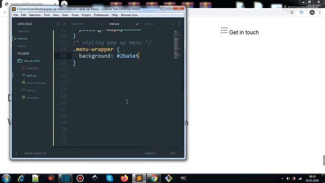 Responsive Hamburger Menu HTML CSS Javascript