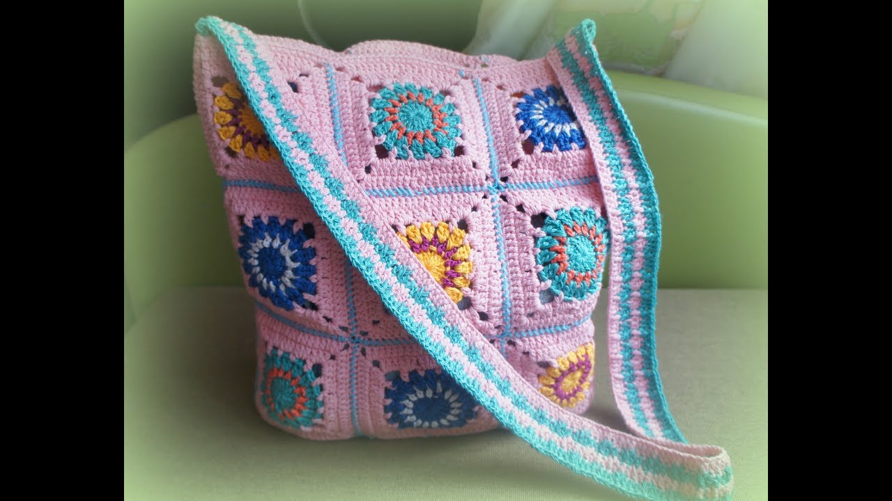 Вязаная сумка крючком из мотивов. КУДА ИСПОЛЬЗОВАТЬ ОСТАТКИ ПРЯЖИ! смотреть онлайн