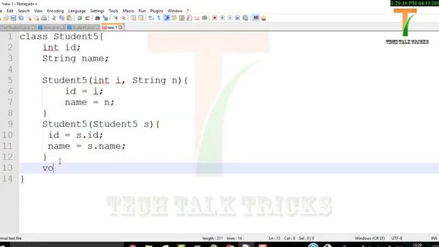 Copy Constructors in java | Part - 22 | Java Tutorial | Tech Talk Tricks смотреть онлайн