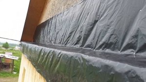 #ФРОНТОН временно закрыл так сверху под цвет крыши обшивать буду
