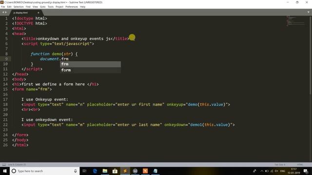 onKeyUp and onKeyDown events in javascript | Javascript tutorials смотреть онлайн