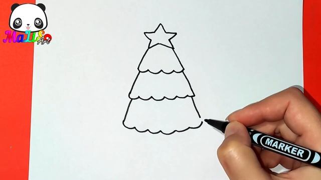 Рисуем НОВОГОДНЮЮ ЕЛКУ. How to draw a Christmas tree