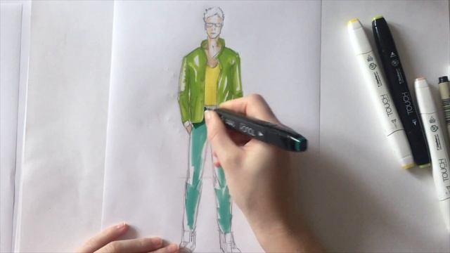 Fashion sketching. Мужчина в спортивной одежде. смотреть онлайн