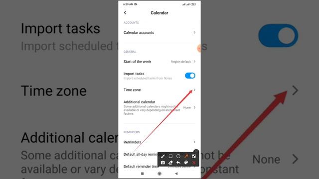 Minsk country calendar time zone setting on Xiaomi phone