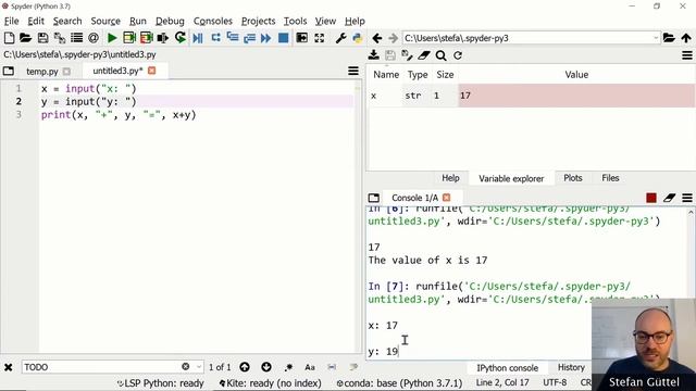 Programming with Python 1 - Basic input/output, variables, operators