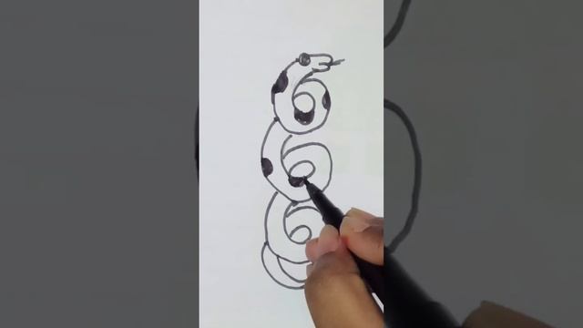 snake drawing with 6 #trending #drawing #art #youtubeshorts #viralvideo #