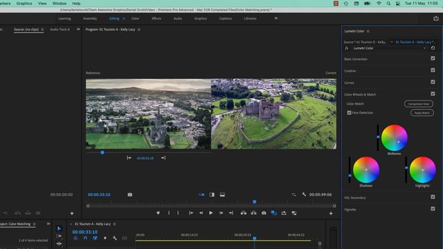 Automatic Color Matching in Adobe Premiere Pro 2022 смотреть онлайн