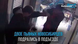 Драка пьяных новосибирцев в подъезде