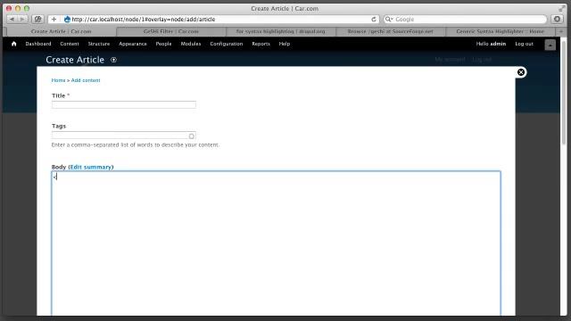 Highlight Code With GeSHi Filter In Drupal 7