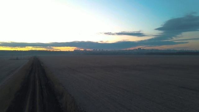 Аэросъемка на заре.