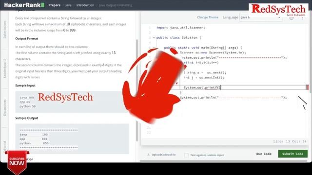 Java Output Formatting Challenge: Level Up Your Coding Game! ?|Core Java | Java Coding | Redsystech