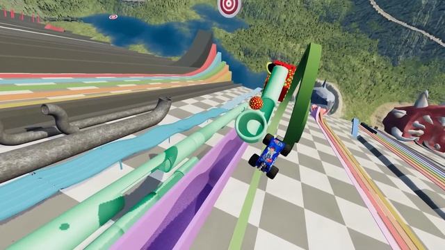 МОНСТРЫ ПОЖИРАТЕЛИ КРУШАТ МАШИНЫ! Колесо фортуны. Гоша и Чич испытания для машин в Beamng drive. смотреть онлайн