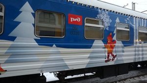 Поезд Деда Мороза в Томске. Паровоз П36-0031. Станция Томск-I