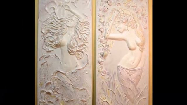 Барельеф - рельефные картины из гипса Афродита и Флора.Wlasova Art.