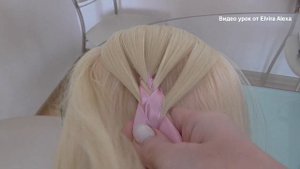 Легкая причёска Подробный видео урок  Коса с лентами Колосок с лентой