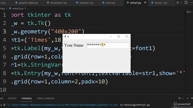 Tkinter entry widget with options and methods to manage user inputs. Reading & setting default data смотреть онлайн