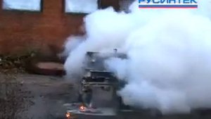 Тушение очага пожара класса А огнетушителем ОВЭ