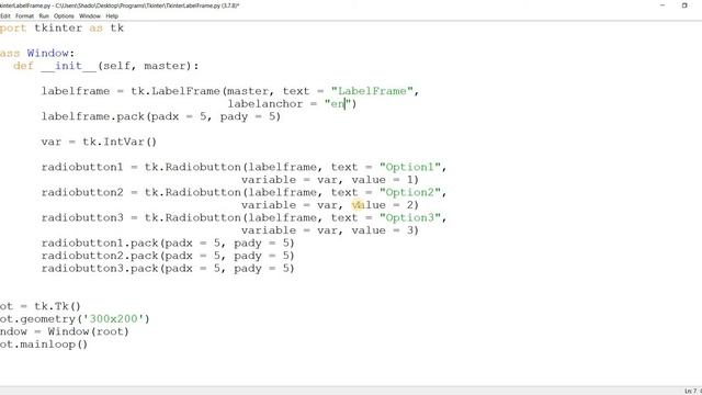 Tkinter LabelFrame Widget смотреть онлайн