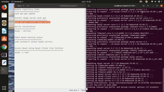 How to Install MySQL server on Ubuntu using terminal 2019 Latest