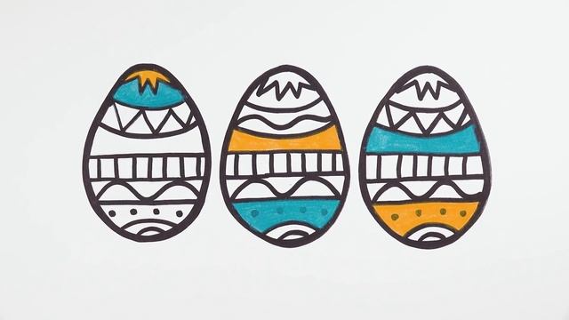 How to turn word EGG into Easter Eggs drawing and coloring ?