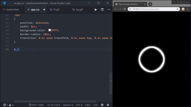 Play and pause animation for audio player UI