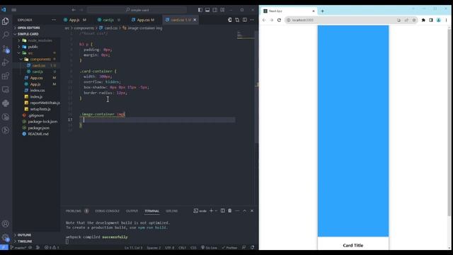 How to Create a Simple React.js Card Component | React.js Relaxing Video for Beginners