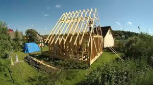 ч.6 Каркасный дом 6 на 6 своими руками (стропильная система)