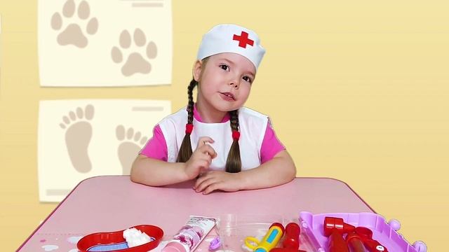 Настя и песик Duddu играют в игре | Настя как доктор для Дуду