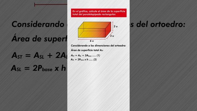 Area y volumen de un Prisma Recto - Ejercicio sobre primas recto / paralelepipedo #Geometría #Prism