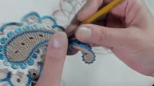 Вяжем пейсли в тунисской технике для ирландского кружева.Часть 3. Irish Crochet & Tunisian Crochet