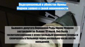 Подозреваемый в убийстве Ирины Фарион заявил о своей невиновности