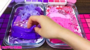 PINK vs PURPLE !!! Mixing Random into GLOSSY Slime !!! Satisfying Slime Video #115