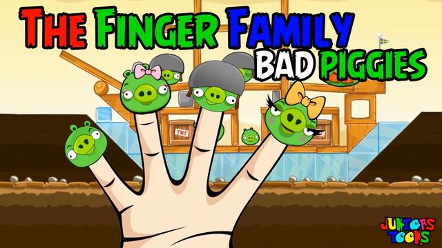 ANGRY BIRDS BAD PIGGIES FINGER FAMILY SONG KARAOKE ANGRYBIRDS  JUNIORS TOONS