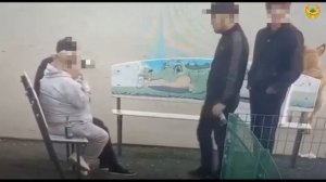 Женщины и мужчины справляют нужду на детской площадке