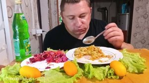 мукбанг/тушёная капуста бигус и винегрет/mukbang/devoured/