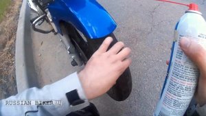 Как смазывать цепь на Yamaha YBR 125 + Как чистить тормозной диск