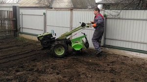 Мотоблок зубр, фрезовка огорода