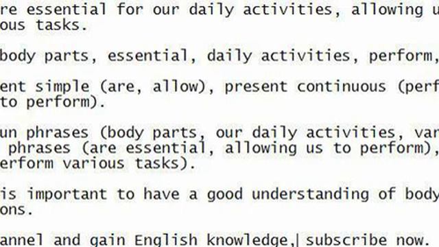 Body parts are essential for our daily activities, allowing us to perform various tasks.