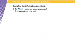 Past Continuous   Information Questions