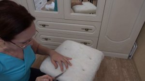 Обтянула табурет каретной стяжкой. Подробно с расчётами.