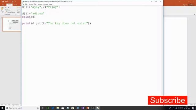 working with dictionary data type in python
