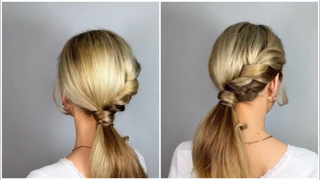 Стильная и простая причёска вместо обычного хвоста! Perfect easy ponytail ✨