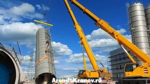 Монтаж силоса двумя автокранами Liebherr 100 тонн и 200 тонн