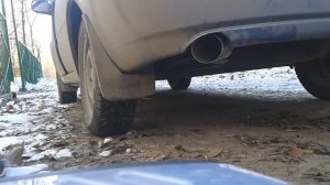 Прямоточный выхлоп Stinger "Subaru Sound" калина 8V запуск на холодном двигателе