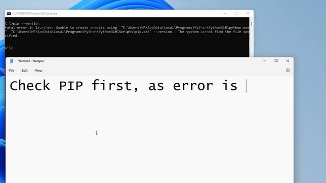 Python PIP Error: Fatal error in launcher: Unable to create process using.. смотреть онлайн