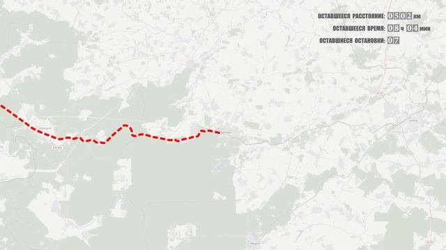 Схема движения поезда 026Г Москва - Ижевск со всеми остановками