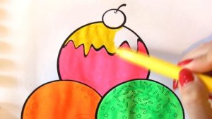 Как раскрасить МОРОЖЕНОЕ | Рисуем и раскрашиваем мороженое | Изучаем цвета | Познавайка ТВ