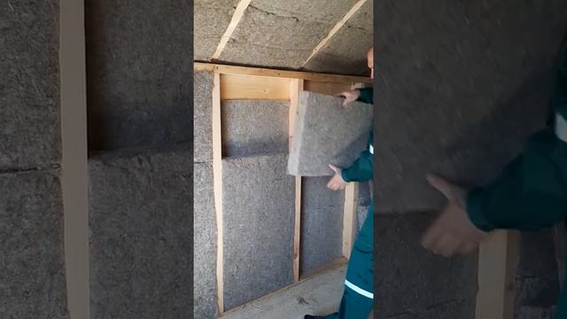 Монтаж льняного утеплителя "Экопланета" - натуральные утеплители для жилых домов. смотреть онлайн
