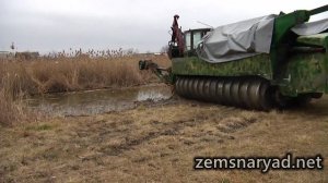 Земснаряд-шнекоход: погрузка/выгрузка Screw-propelled Dredger loading and transportation